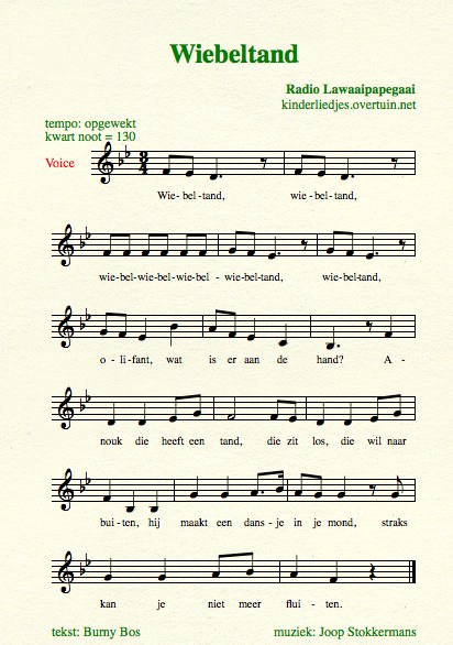 bladmuziek lp 2 tweede elpee kinderliedje radio lawaaipapegaai tand los tanden wisselen melktanden