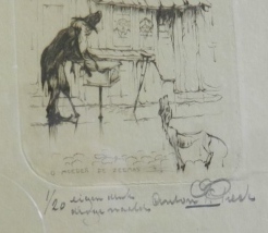 anton pieck ets straatzanger liedzanger detail